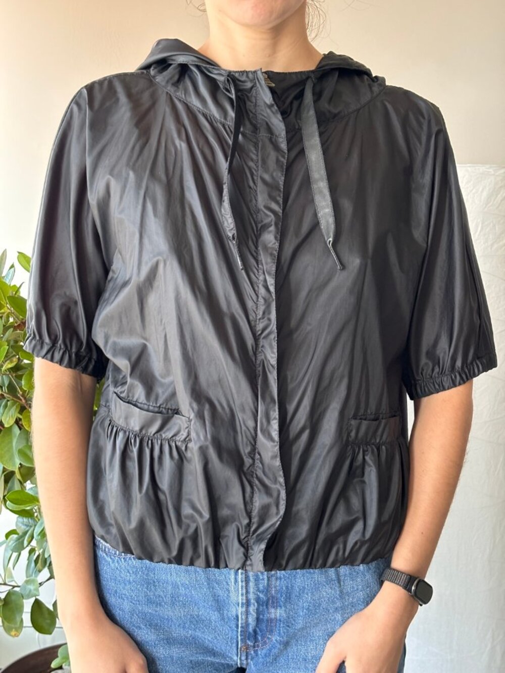 Prada Black Nylon Hooded Windbreaker Jacket – Women's IT 40 (S)